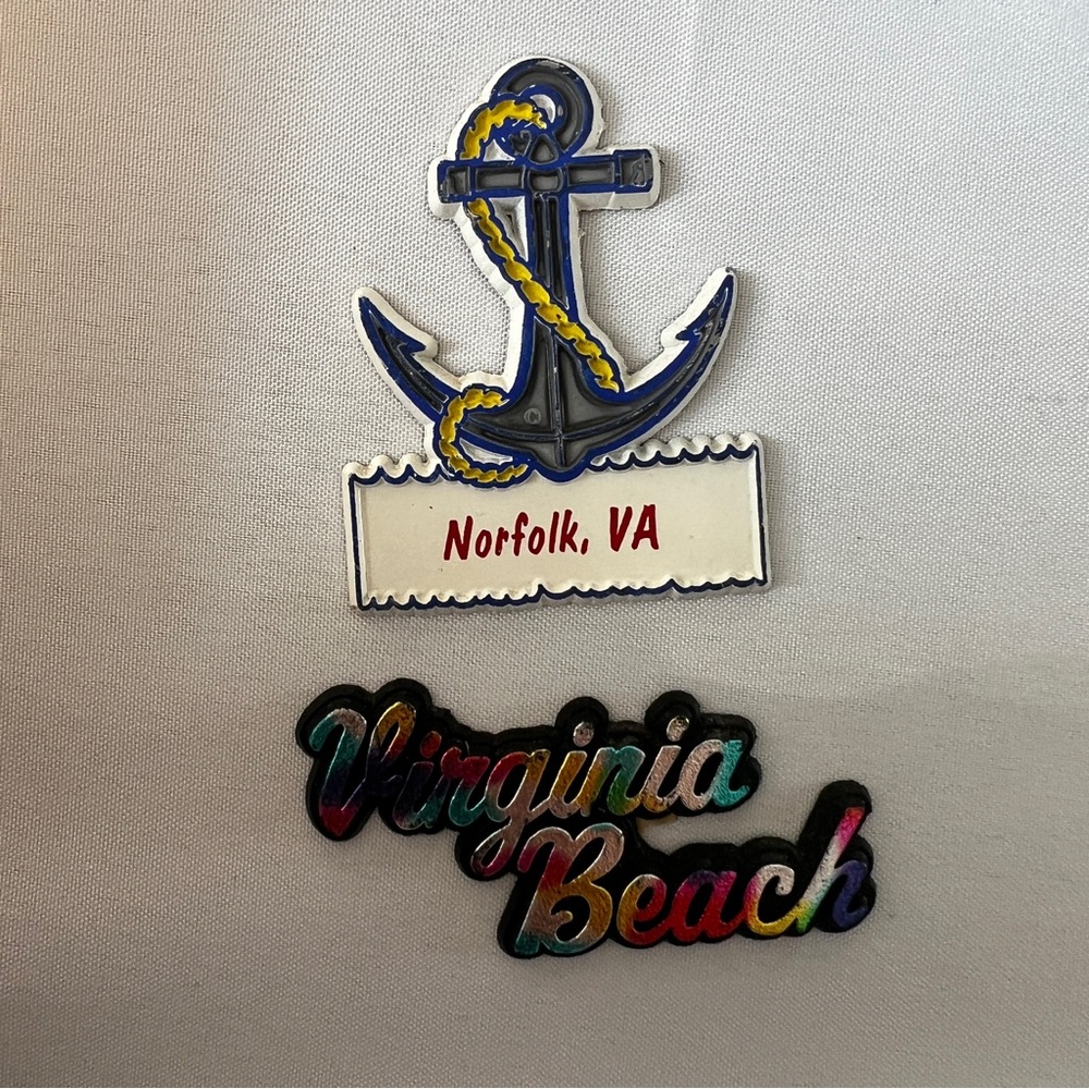 Vintage Anchor and Virginia Beach Magnet Set Norfolk, VA
